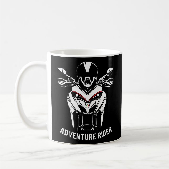 Taza De Café Adventure Motorcycle Rider Off Road Italian Strada (Izquierda)