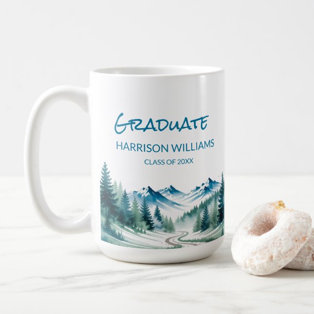 Taza De Café Adventure Mountain Graduate Gift  (Con donut)