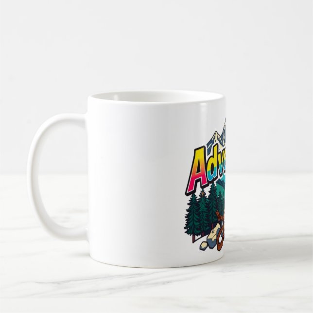 Taza De Café Adventure Mountain – Outdoor Hiking Nature Design  (Izquierda)