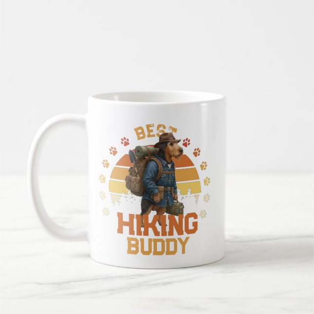 Taza De Café Adventurous Airedale Hiker Wilderness Explorer (Izquierda)