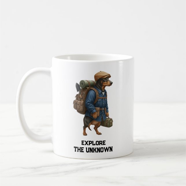 Taza De Café Adventurous Dachshund Hiker Home Is Where My Pack (Izquierda)