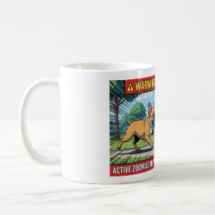 Taza De Café Advertencia Activo Zoomies Bulldog Francés Perro D