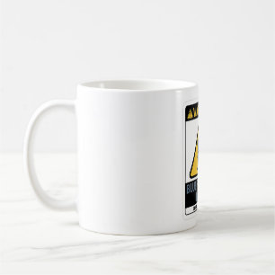 Taza De Café Advertencia Bulldog Francés Azul Adentro Divertido