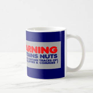 Taza De Café Advertencia-Contiene al liberal nuez-anti