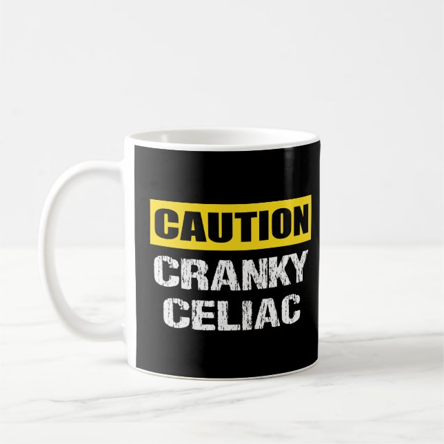 Taza De Café Advertencia Cranky Celiac Funny (Izquierda)