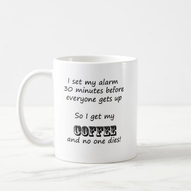 Taza De Café Advertencia de la mañana (Izquierda)
