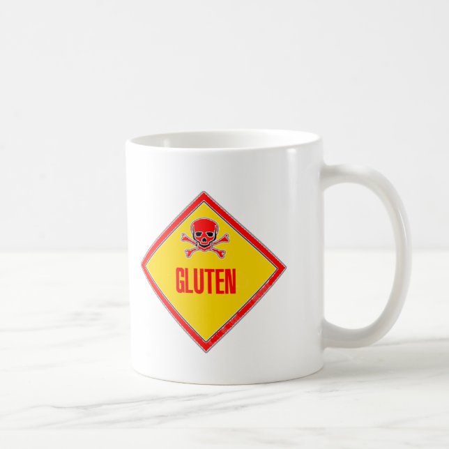 Taza De Café Advertencia del veneno del gluten (Derecha)