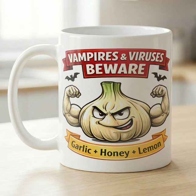 Taza De Café Advertencia divertida de ajo para la temporada esp (Subido por el creador)