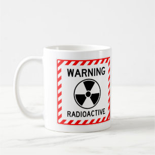 Taza De Café ADVERTENCIA DIVERTIDA Rótulo RADIOACTIVO Café Mug