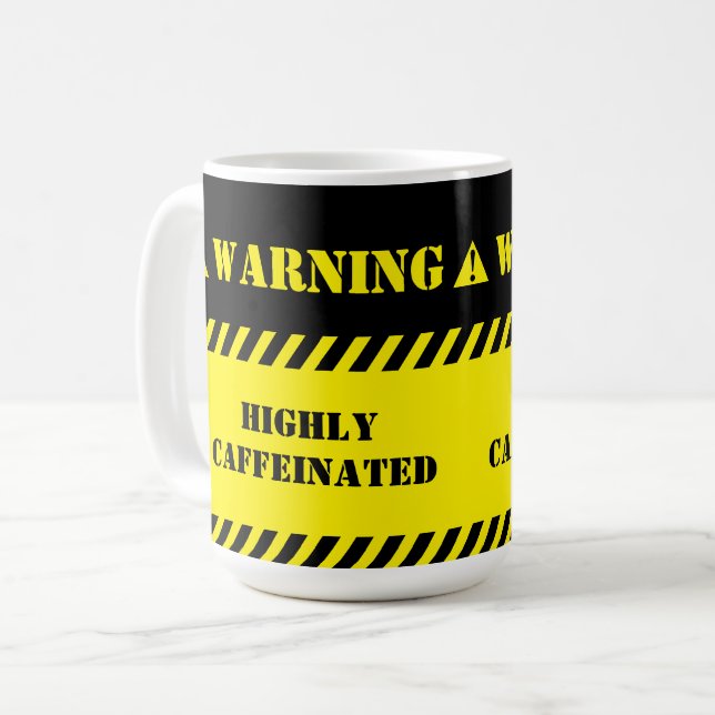 Taza De Café Advertencia muy cafeinada (Anverso izquierdo)