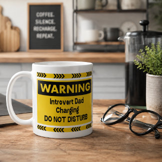 Taza De Café Advertencia Papá Introvertido Cargando Regalo Dive