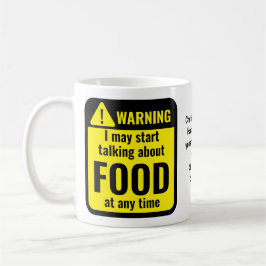 Taza De Café Advertencia Personalizada Divertida de Comida