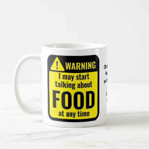 Taza De Café Advertencia Personalizada Divertida de Comida