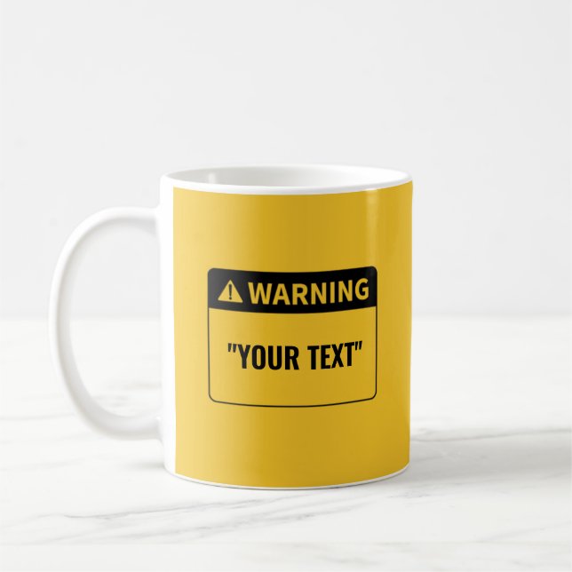 Taza De Café Advertencia sobre la barra de texto (Izquierda)