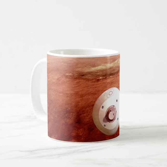 Taza De Café Aeródromo Con Perseverancia Rover Descent To Mars (Anverso izquierdo)