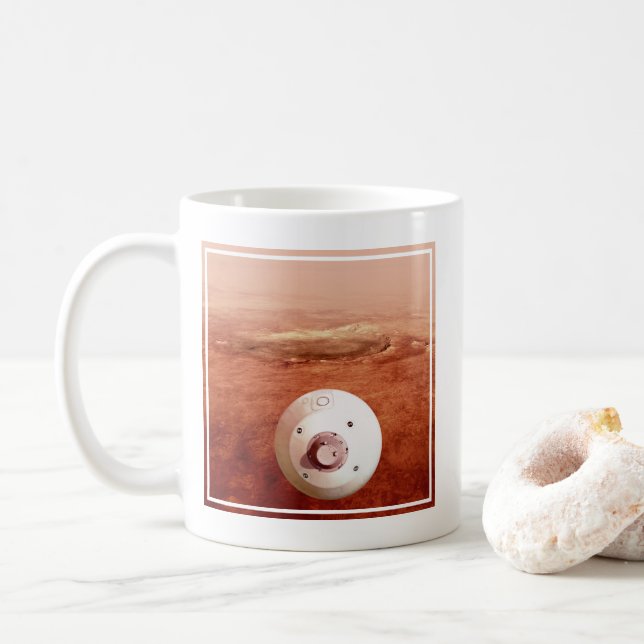 Taza De Café Aeródromo Con Perseverancia Rover Descent To Mars (Con donut)