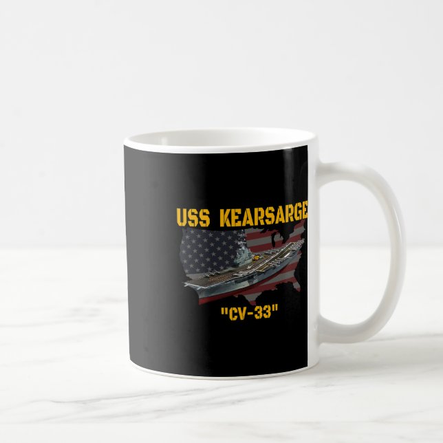Taza De Café Aeronave Carrier Uss Kearsarge Cv-33 Veterano Día  (Derecha)