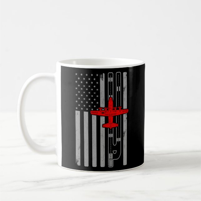Taza De Café Aeronave de tiro C130 Hércules Aeronave Bandera Am (Izquierda)
