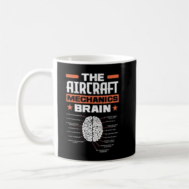 Taza De Café Aeronaves Mecánica Aviación Cerebro Aeronaves dive (Izquierda)