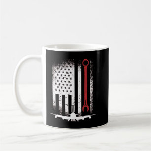 Taza De Café Aeronaves Mecánicas Aeronaves de Bandera Americana