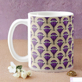 Taza De Café Aeronaves moradas en el diseño de Tan Steampunk