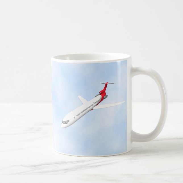 Taza De Café Aeroplano comercial del jet: modelo 3D: (Derecha)