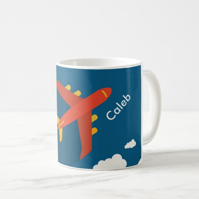 Taza De Café Aeroplano en el piloto del muchacho del cielo (Anverso derecho)