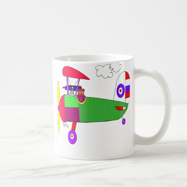 Taza De Café aeroplano viejo de la guerra 1 del wold (Derecha)
