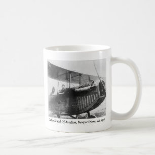 Taza De Café Aeroplano y pilotos del biplano del vintage