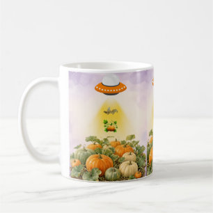 Taza De Café Aesthetic Cottagecore OVNI Calabaza Abducción Acua