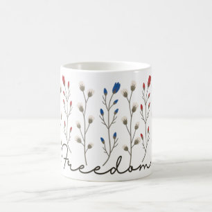 Taza De Café Aesthetic Freedom Wildflowers Patriotic