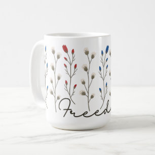 Taza De Café Aesthetic Freedom Wildflowers Patriotic