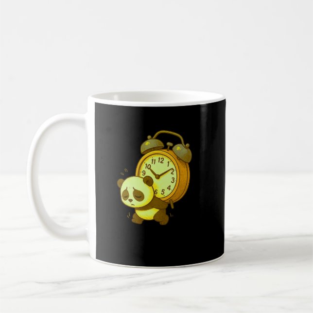 Taza De Café Aesthetic Sleepy Panda • Oversized Alarm Clock (Izquierda)