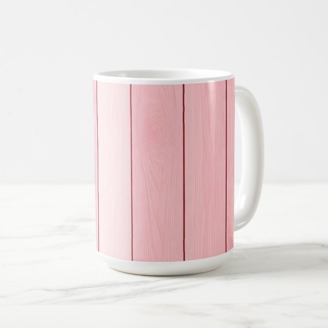 Taza De Café Aesthetic Vertical Wood Pattern Pink Colour  (Anverso derecho)