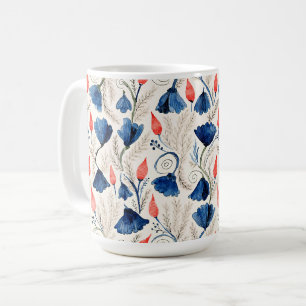 Taza De Café Aesthetic Watercolor Patriotic Wildflowers