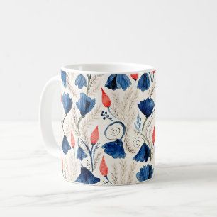 Taza De Café Aesthetic Watercolor Patriotic Wildflowers