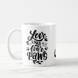 Taza De Café Afecto especial Gatos Humanos Monocromo simple