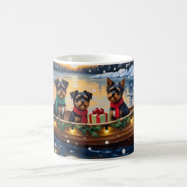 Taza De Café Affenpinscher Dog Christmas Boat Holiday (Centro)