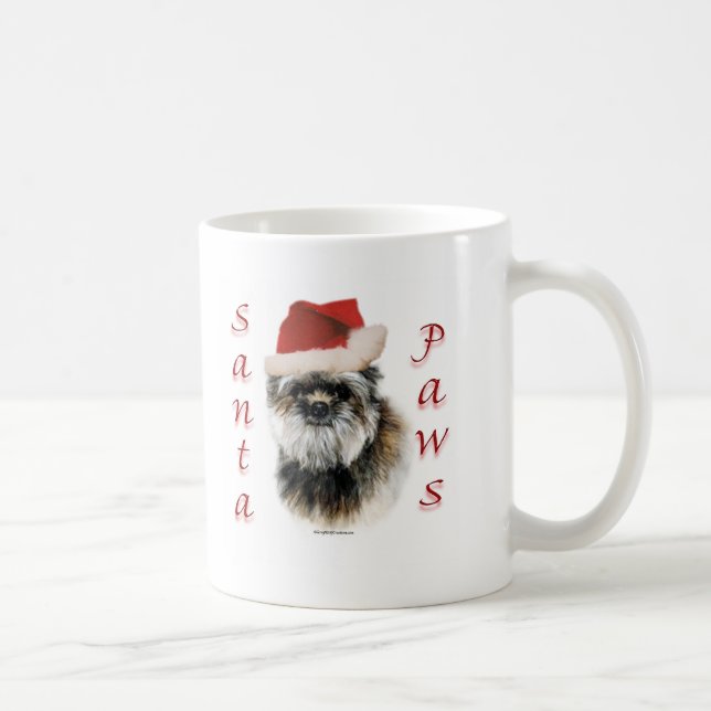 Taza De Café Affenpinscher Santa Paws (Derecha)