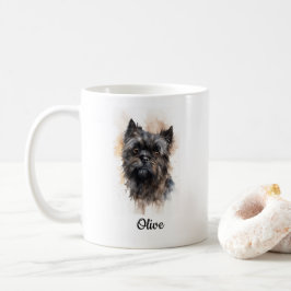 Taza De Café Affenpinscher Watercolor Art Personalizado