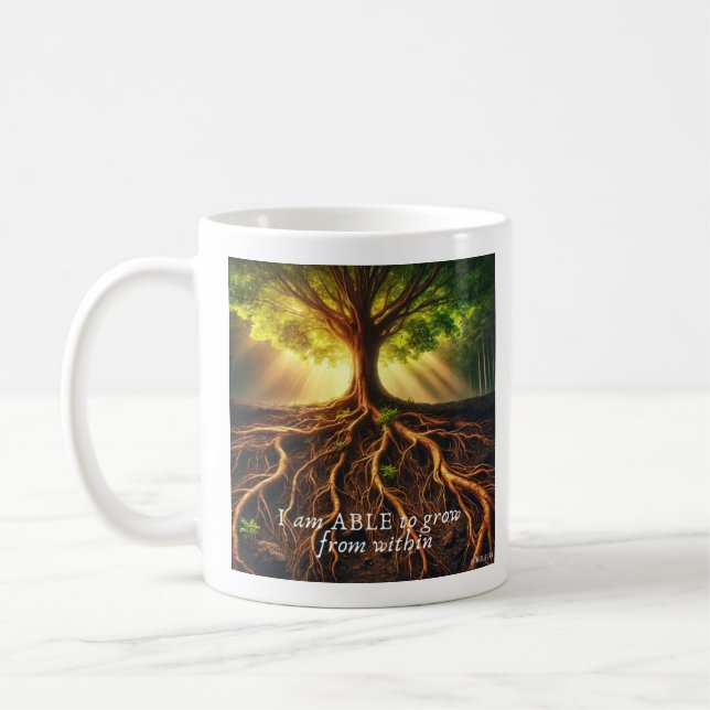 Taza De Café Affirmation Mug - Soy capaz de crecer desde adentr (Izquierda)