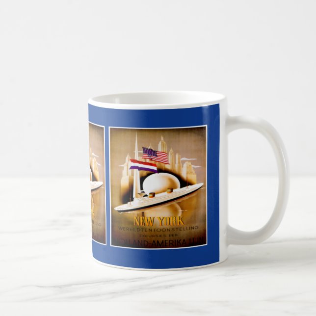 Taza De Café Afiche de la época de la línea Hamburg-Amerika (Derecha)