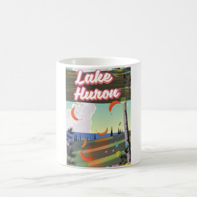 Taza De Café Afiche de Lake Huron Travel (Centro)