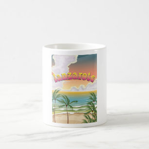 Taza De Café Afiche de viaje a la playa de Lanzarote