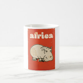 Taza De Café afiche de viaje de áfrica hippo