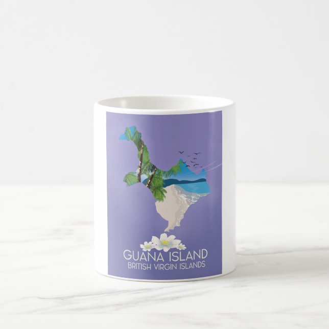 Taza De Café Afiche de viaje de las Islas Vírgenes Británicas (Centro)
