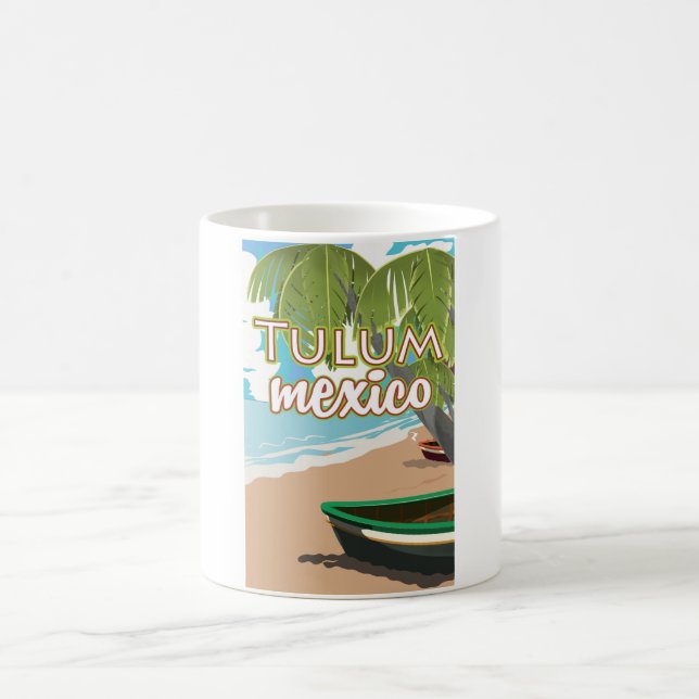 Taza De Café Afiche de viaje de Tulum, méxico (Centro)
