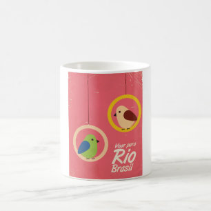 Taza De Café Afiche de viaje de Voar para Rio, Brasil.