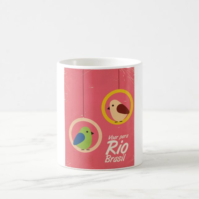 Taza De Café Afiche de viaje de Voar para Rio, Brasil. (Centro)