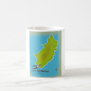 Taza De Café Afiche de viaje del mapa de Elba Italia